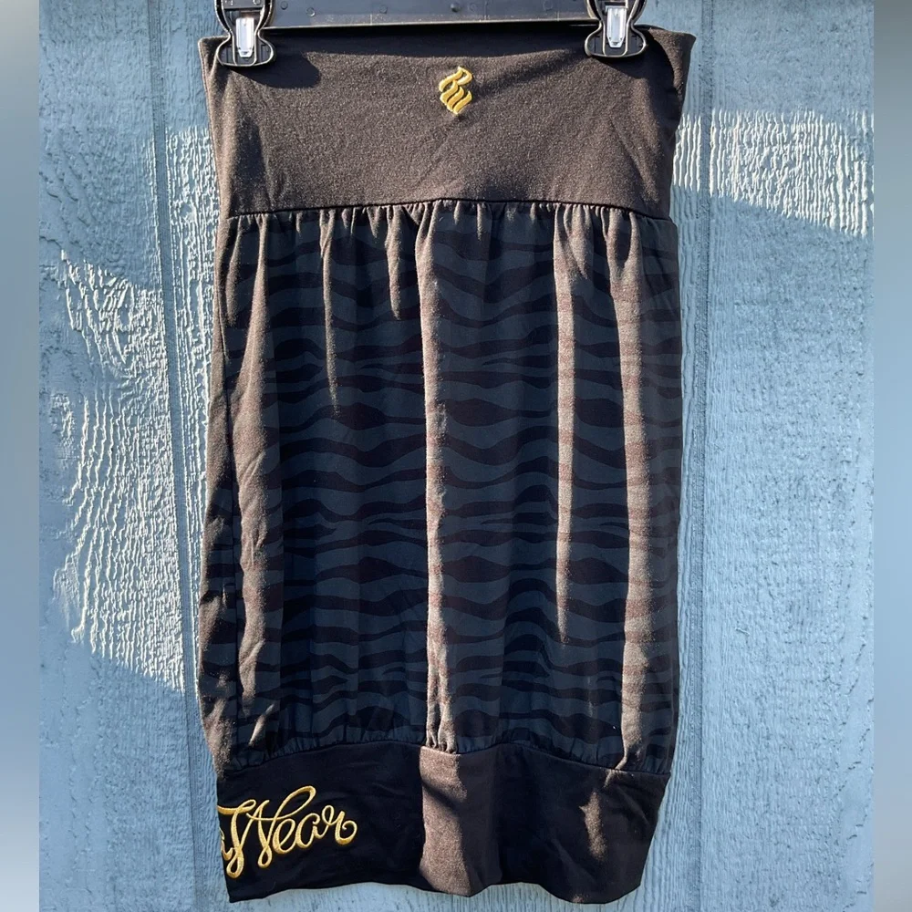 ROCAWEAR knit skirt black animal print size S